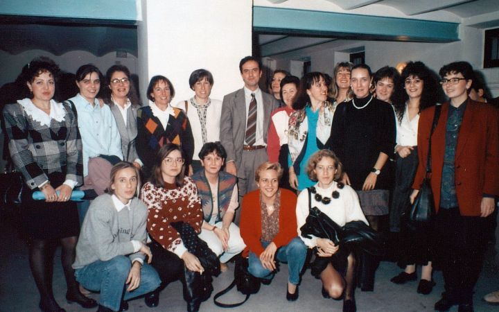 1992 Secretàries ETSEA amb rector i Gerent UPC (2)