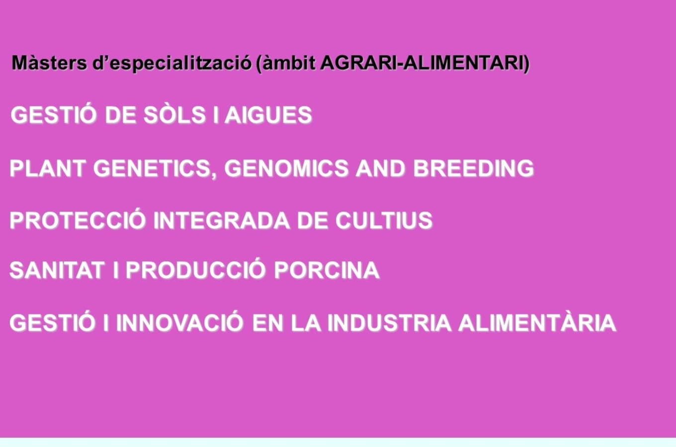 Másteres agroalimentarios