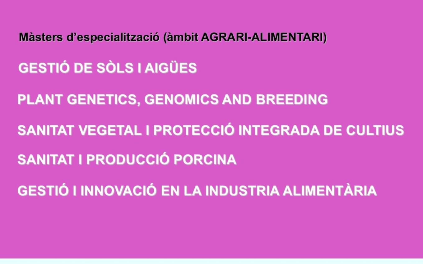 Màsters agroalimentaris